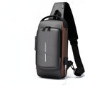 Anti-Theft USB Charging Chest Bag with Security Lock featuring a modern design and USB charging capability.