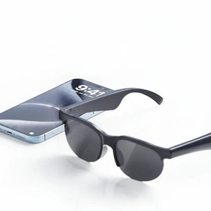  AI Smart Glasses displaying translation and audio features for seamless communication and entertainment.