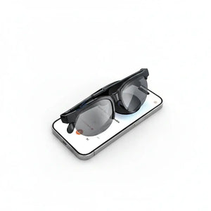  AI Smart Glasses displaying translation and audio features for seamless communication and entertainment.