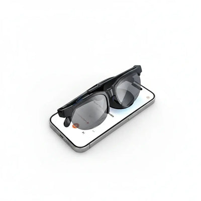  AI Smart Glasses displaying translation and audio features for seamless communication and entertainment.