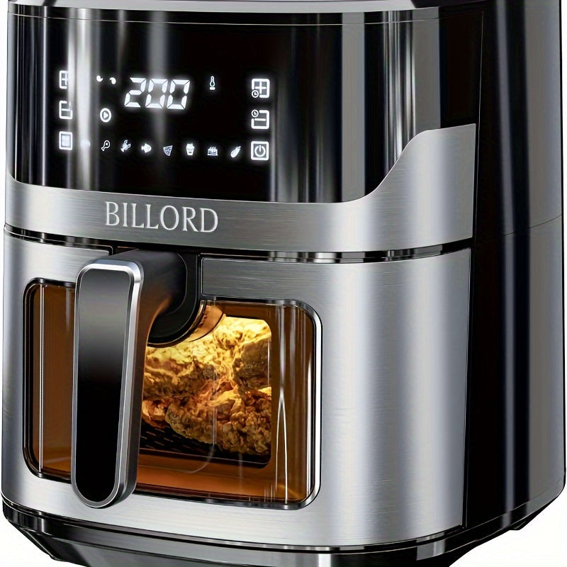  Stainless Air Fryer with digital touch screen and 6.5L capacity, perfect for oil-free cooking.