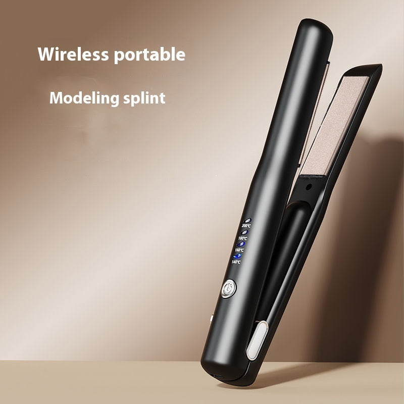  Mini Wireless Hair Straightener on a sleek surface, showcasing its wireless charging feature and modern design.
