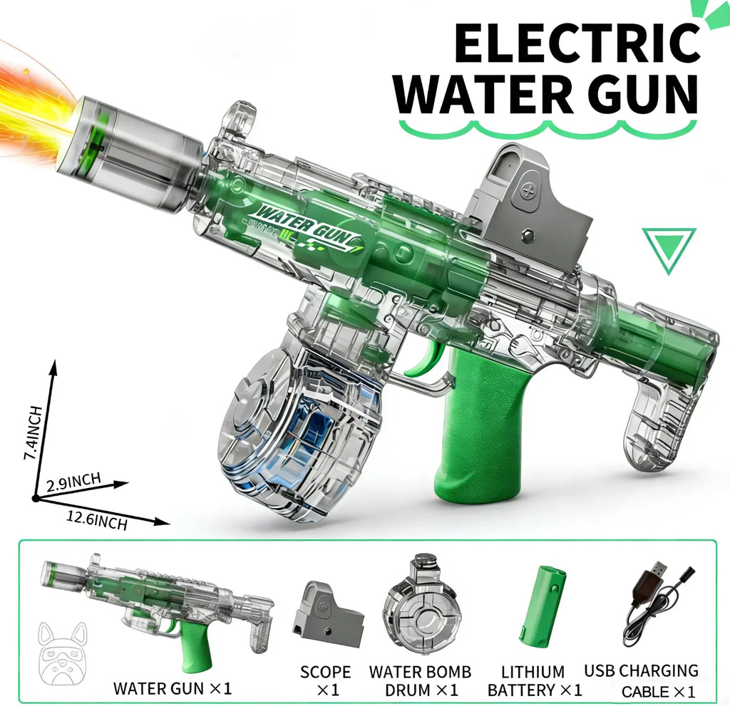  Simulated Recoil Electric Water Gun in action, great for summer fun and perfect for children.