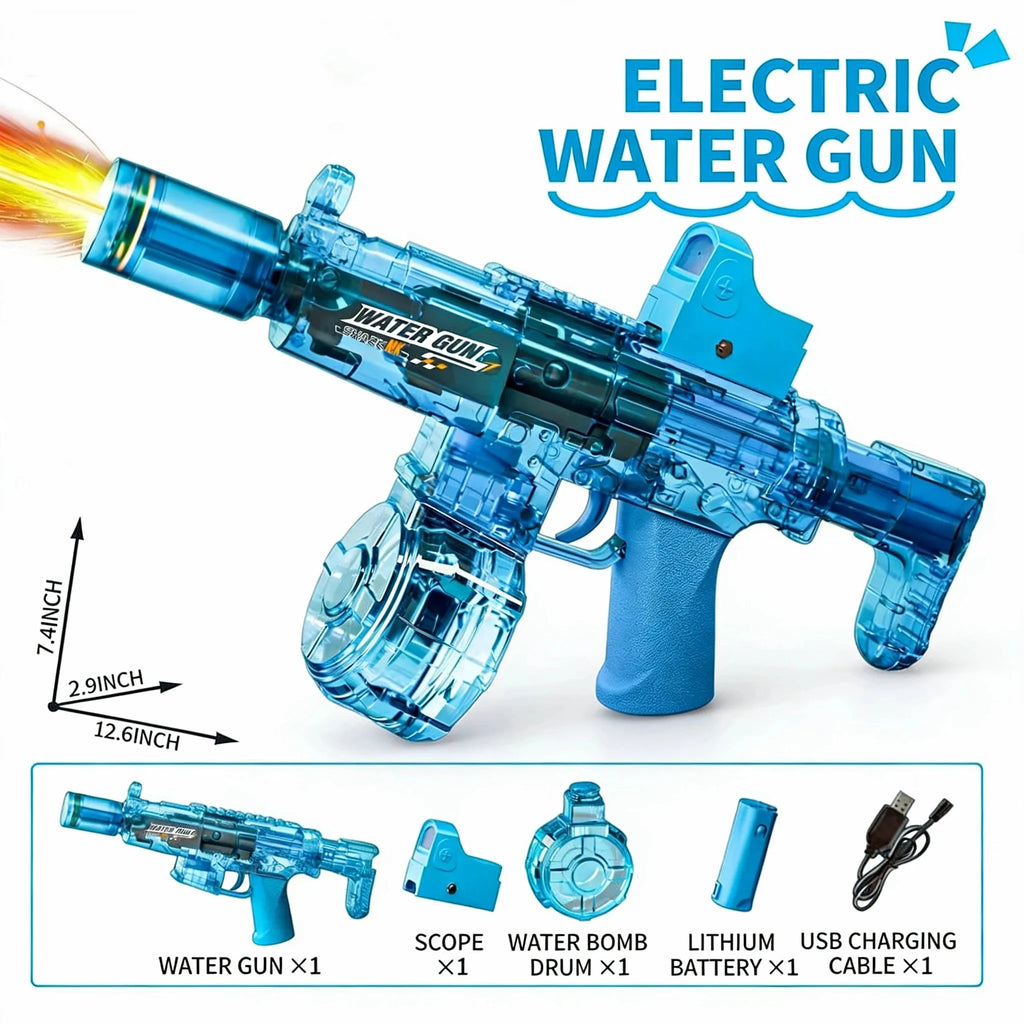  Simulated Recoil Electric Water Gun in action, great for summer fun and perfect for children.