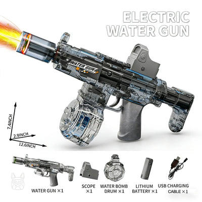  Simulated Recoil Electric Water Gun in action, great for summer fun and perfect for children.